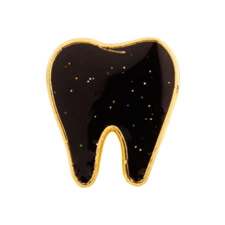 dental enamel pin black
